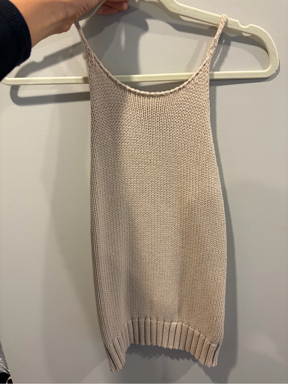Women's Cream Knit Halter Sweater Tank Xs